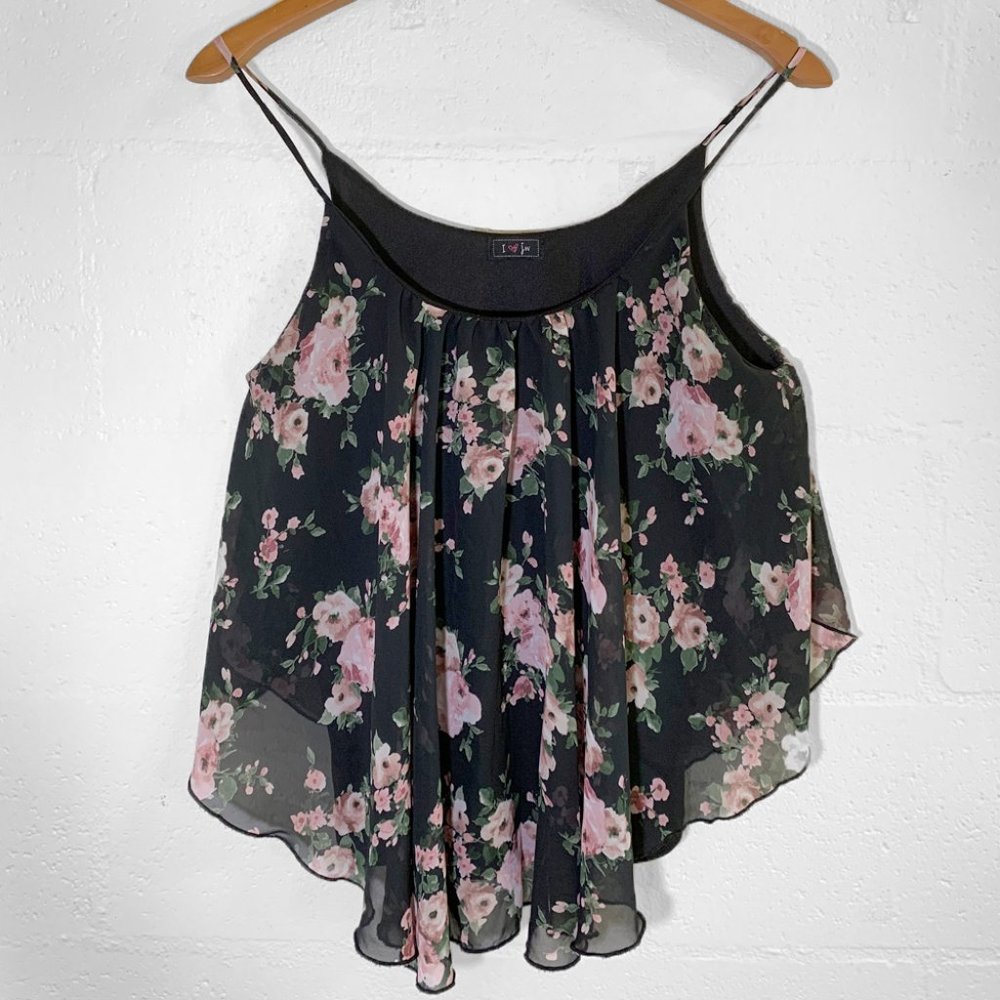 "I ❤️ JW" Spaghetti Strap Flower Blouse